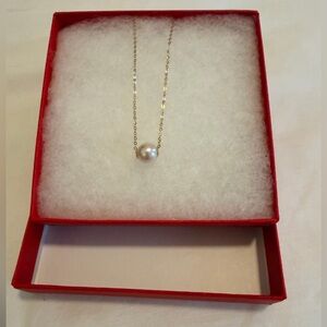 Dainty Cultured Pearl 14K Necklace